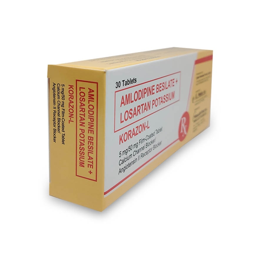 KORAZON L Amlodipine Besilate + Losartan Potassium 5mg/50mg Film-Coated Tablet 30s [PRESCRIPTION REQUIRED]