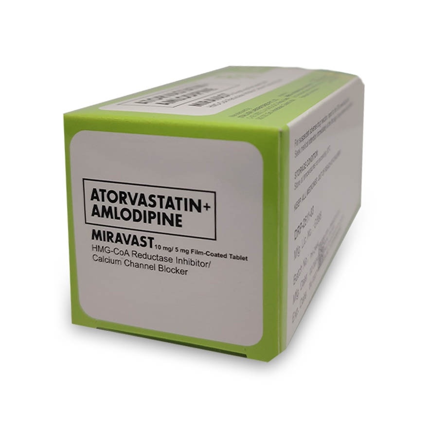 MIRAVAST Atorvastatin + Amlodipine 10mg/5mg Film-Coated Tablet 100s [PRESCRIPTION REQUIRED]