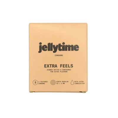 JELLY TIME JELLY TIME Extra Feels Condoms Ribbed, Dotted & Contoured 3s