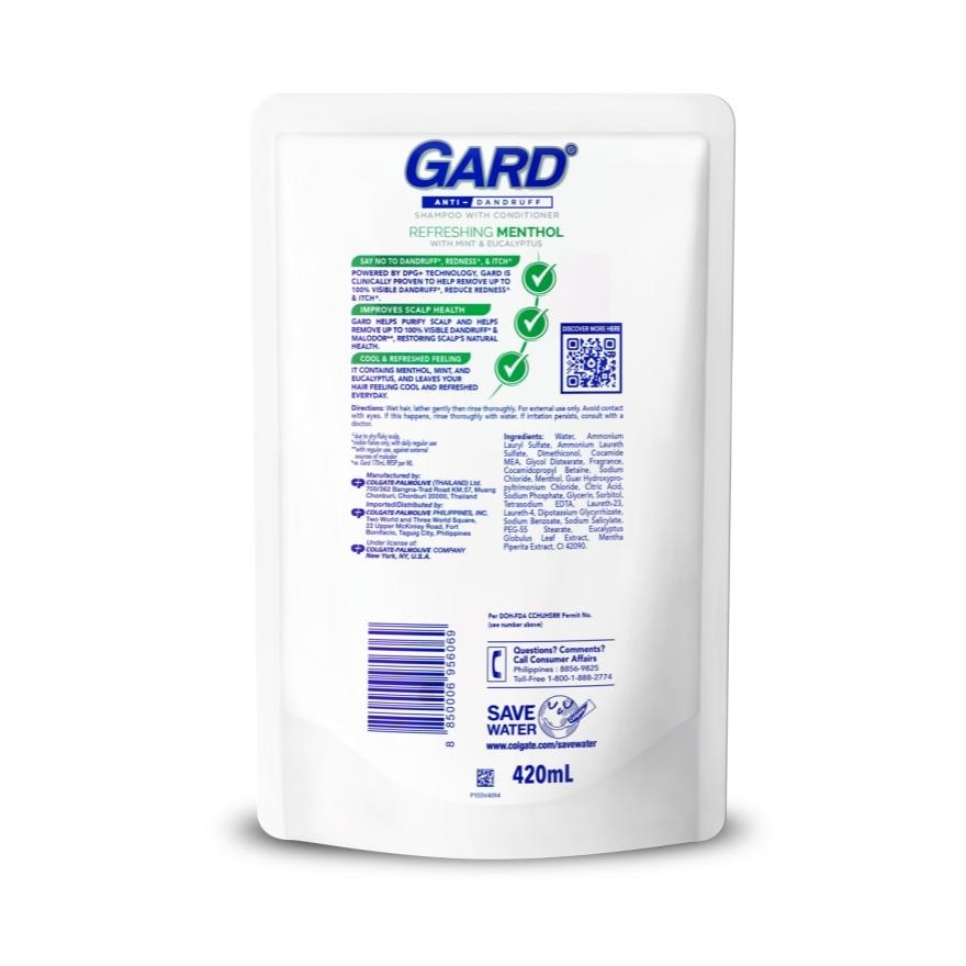 GARD Anti-Dandruff Refreshing Menthol Shampoo With Conditioner Pack 420ml
