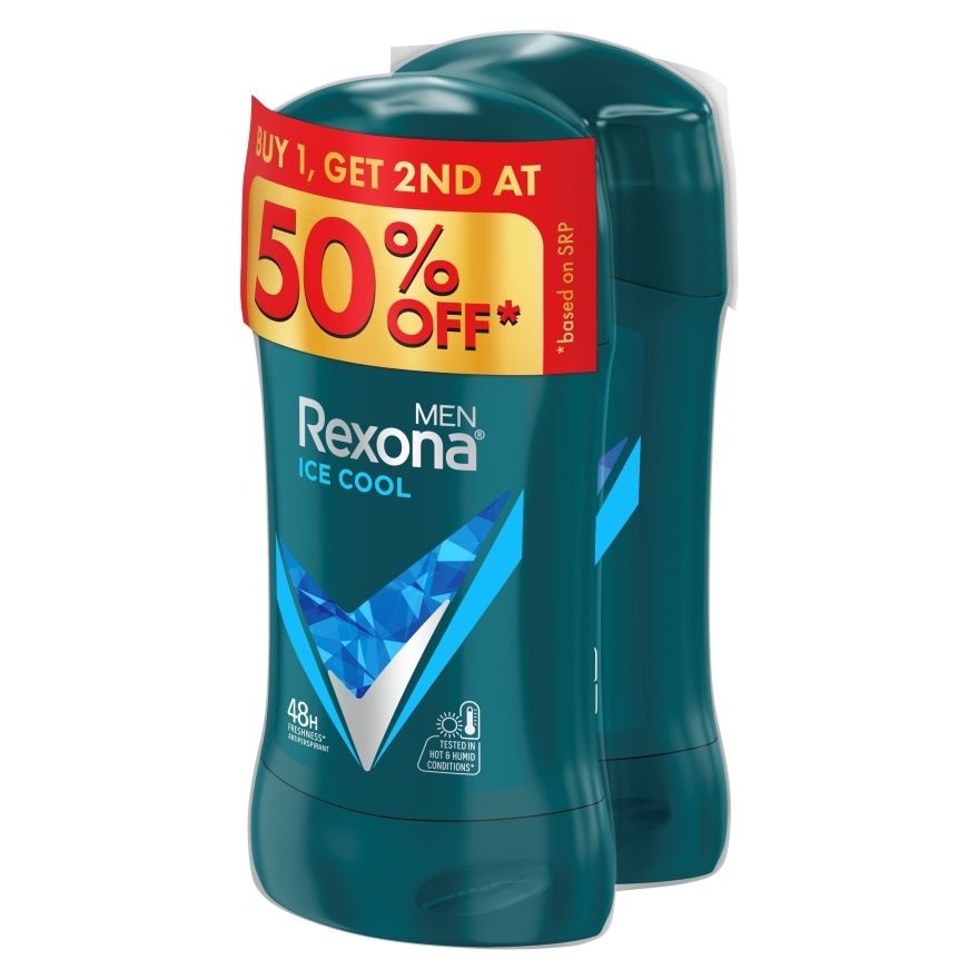REXONA Men Deodorant Stick Ice Cool 40g Buy 1, Get 2nd at 50% off