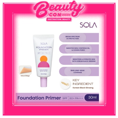 SOLA SOLA Foundation Primer SPF50+++ 30ml Natural Beige