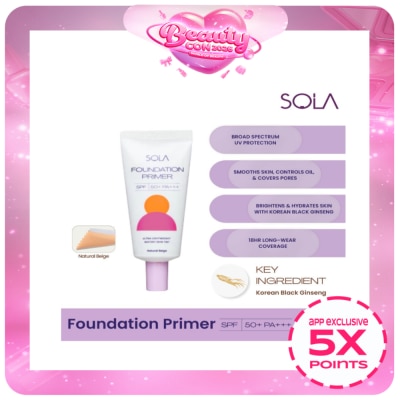 SOLA - SOLA Foundation Primer SPF50+++ 30ml Natural Beige