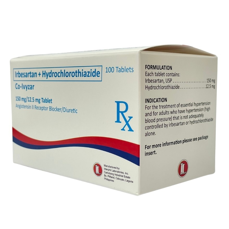 CO IVYZAR Irbesartan + Hydrochlorothiazide 300mg/12.5mg Sold Per Piece [PRESCRIPTION REQUIRED]