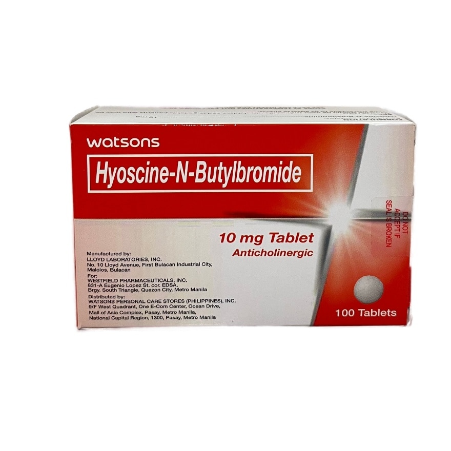 WATSONS GENERICS Hyoscine-N-Butylbromide 10mg Tablet Sold Per Piece (Expiry: Dec 2026)