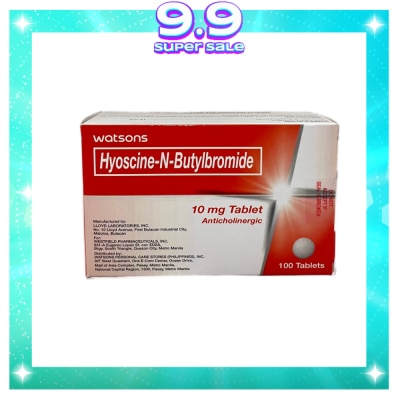 WATSONS GENERICS WATSONS GENERICS Hyoscine-N-Butylbromide 10mg Tablet Sold Per Piece (Expiry: Dec 2026)