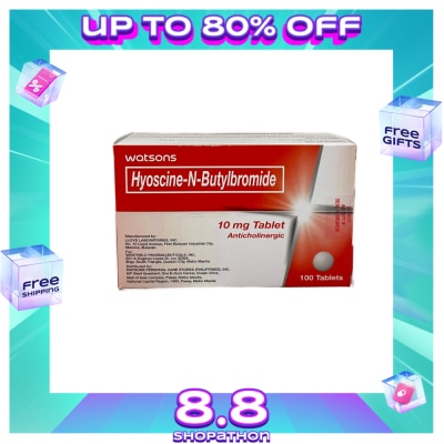 WATSONS GENERICS WATSONS GENERICS Hyoscine-N-Butylbromide 10mg Tablet Sold Per Piece (Expiry: Dec 2026)