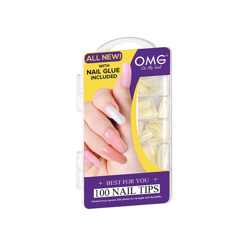 OMG Nail Tips with Nail Glue E39F100N