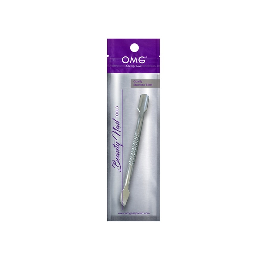 OMG Steel Cuticle Pusher Fingernails and Toenails Suitable