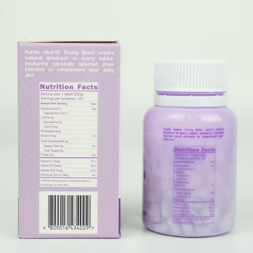 PURPLE HEARTS Fruity Boost 250mg 120 Tablets