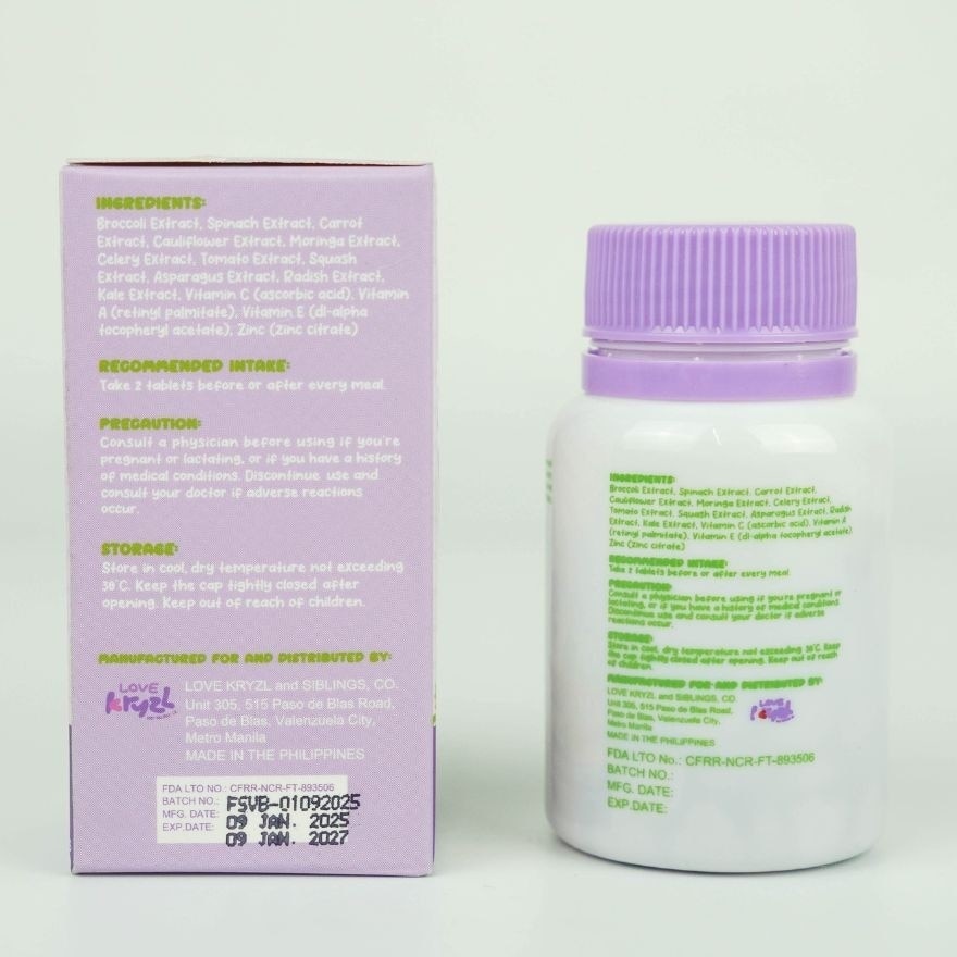 PURPLE HEARTS Veggie Boost 250mg 120 Tablets