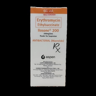 ILOSONE ILOSONE Erythromycin 200mg/5ml Powder for Suspension 60ml [PRESCRIPTION REQUIRED]