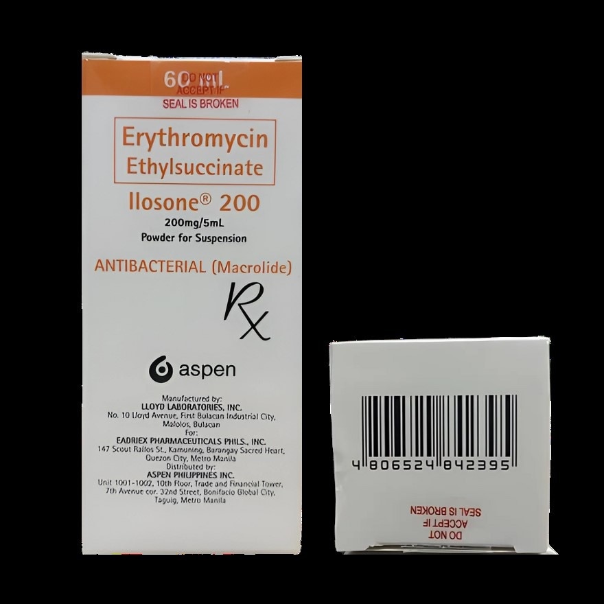 ILOSONE Erythromycin 200mg/5ml Powder for Suspension 60ml [PRESCRIPTION REQUIRED]