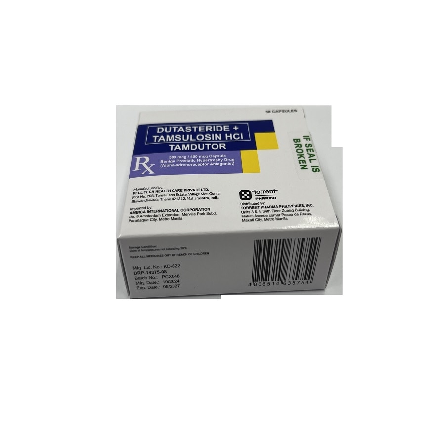 TAMDUTOR Dutasteride + Tamsulosin 500mcg/400mcg Sold Per Piece [PRESCRIPTION REQUIRED]