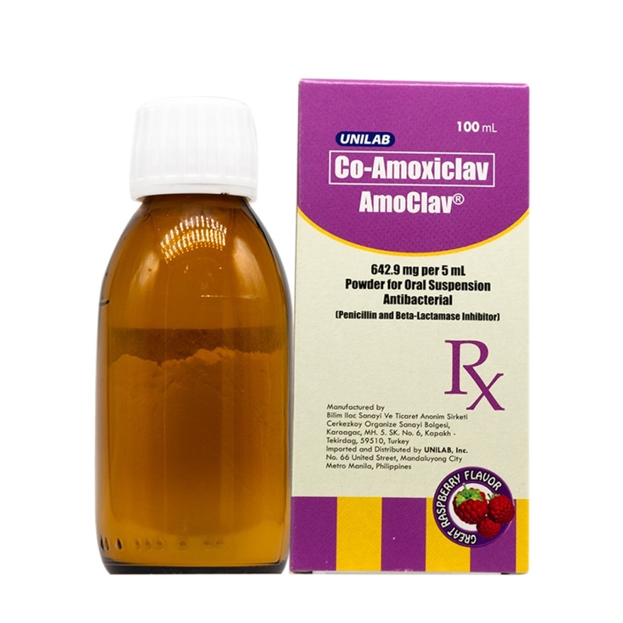 AMOCLAV Co-amoxiclav 642.9mg/ 5ml Powder For Oral Suspension 100ml [PRESCRIPTION REQUIRED]