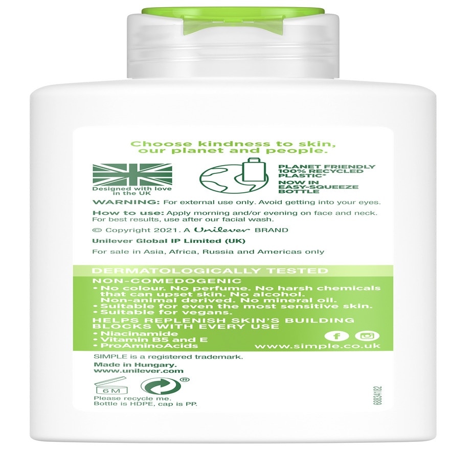 SIMPLE Kind to Skin Hydrating Light Moisturizer 125ml