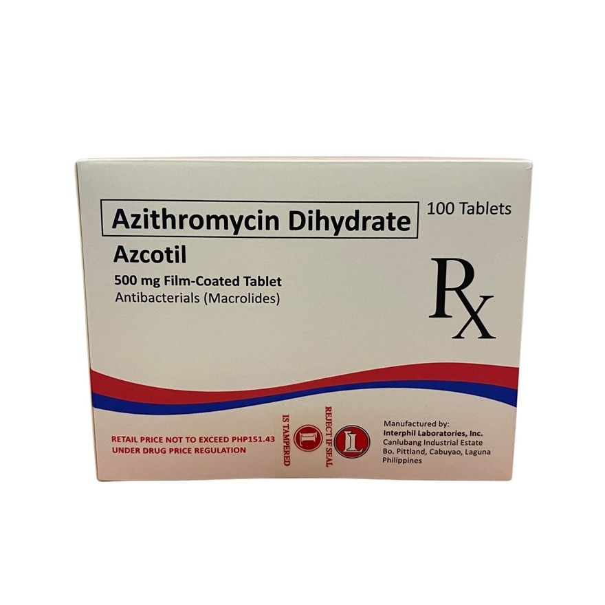 AZCOTIL Azithromycin Dihydrate 500mg Film-Coated Tablet Sold Per Piece [PRESCRIPTION REQUIRED]