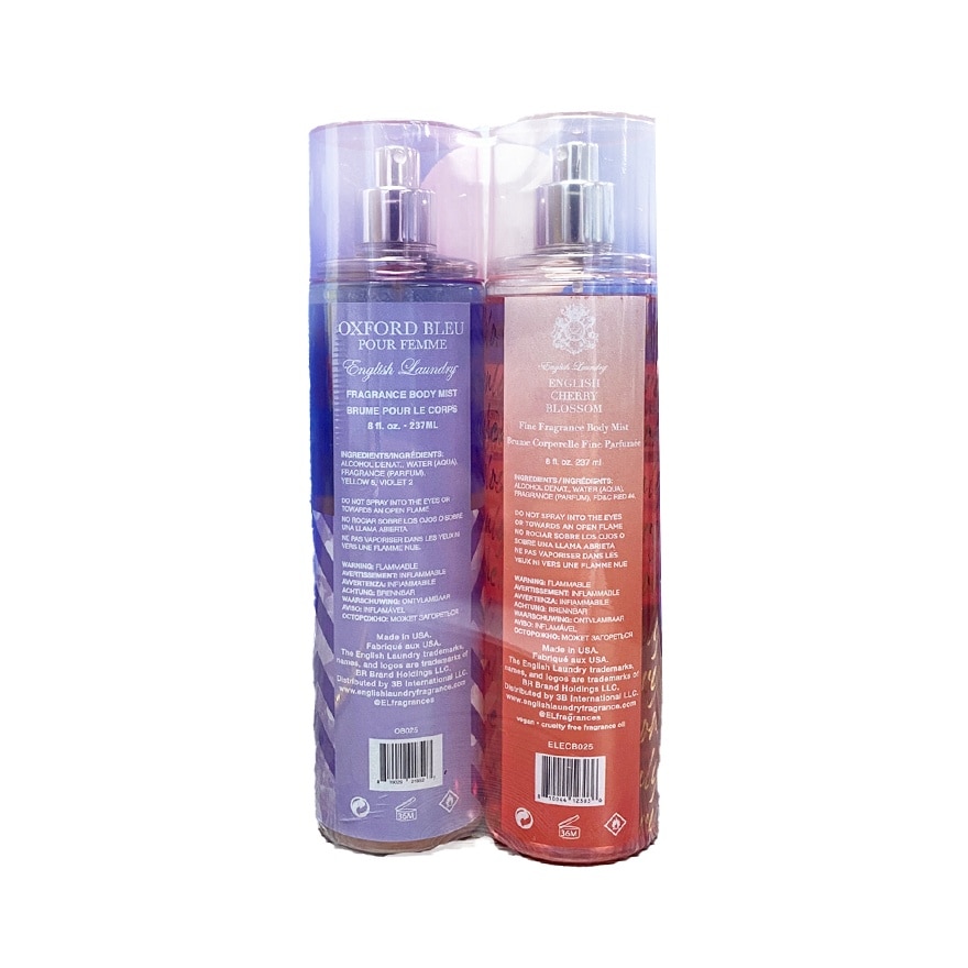 ENGLISH LAUNDRY Cherry Blossom & Oxford Bleu Pour Femme Body Mist 237ml