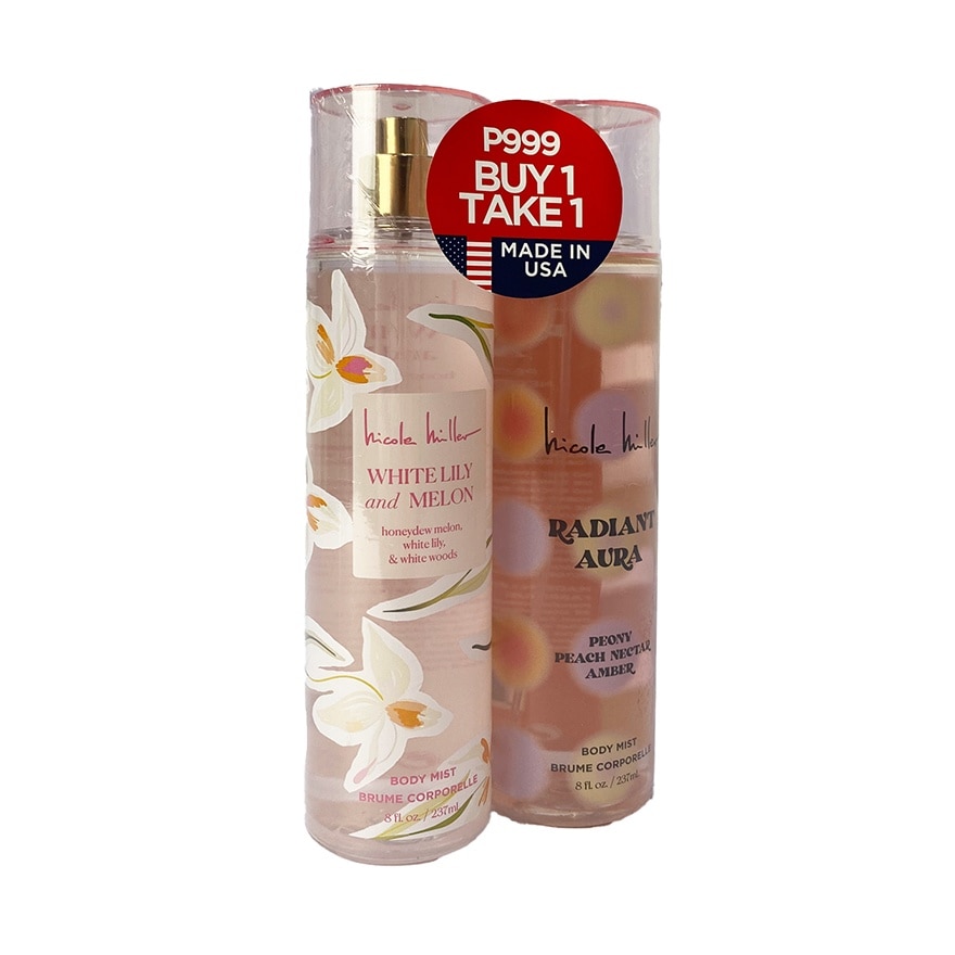 NICOLE MILLER White Lily and Melon & Radiant Aura Body Mist 237ml