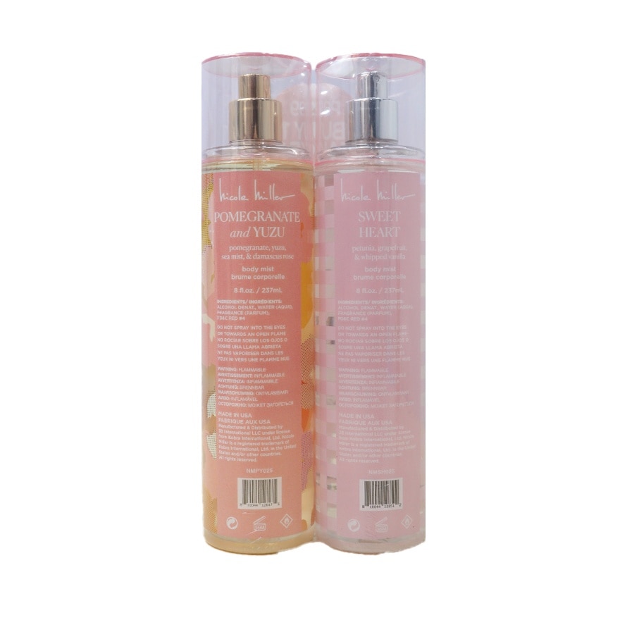 NICOLE MILLER Sweet Heart & Pomegranate and Yuzu Body Mist 237ml