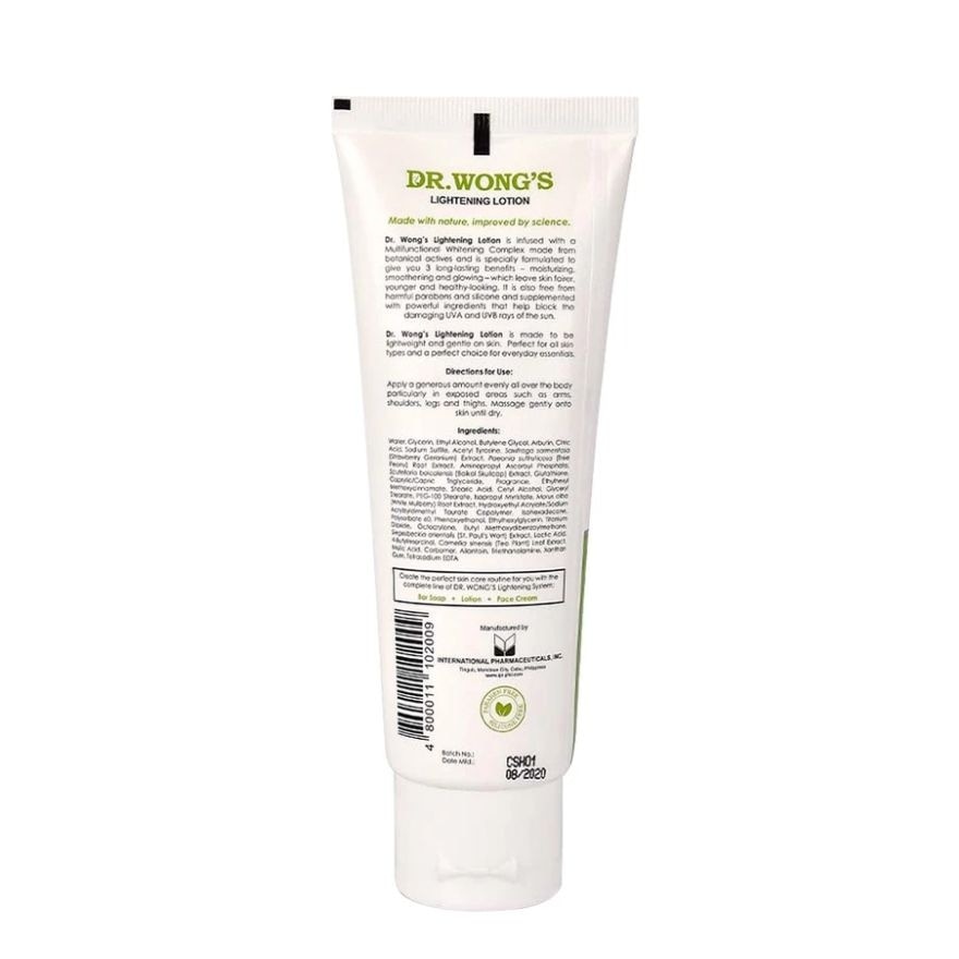 DR WONGS Lightening Lotion with UV Protection 100ml
