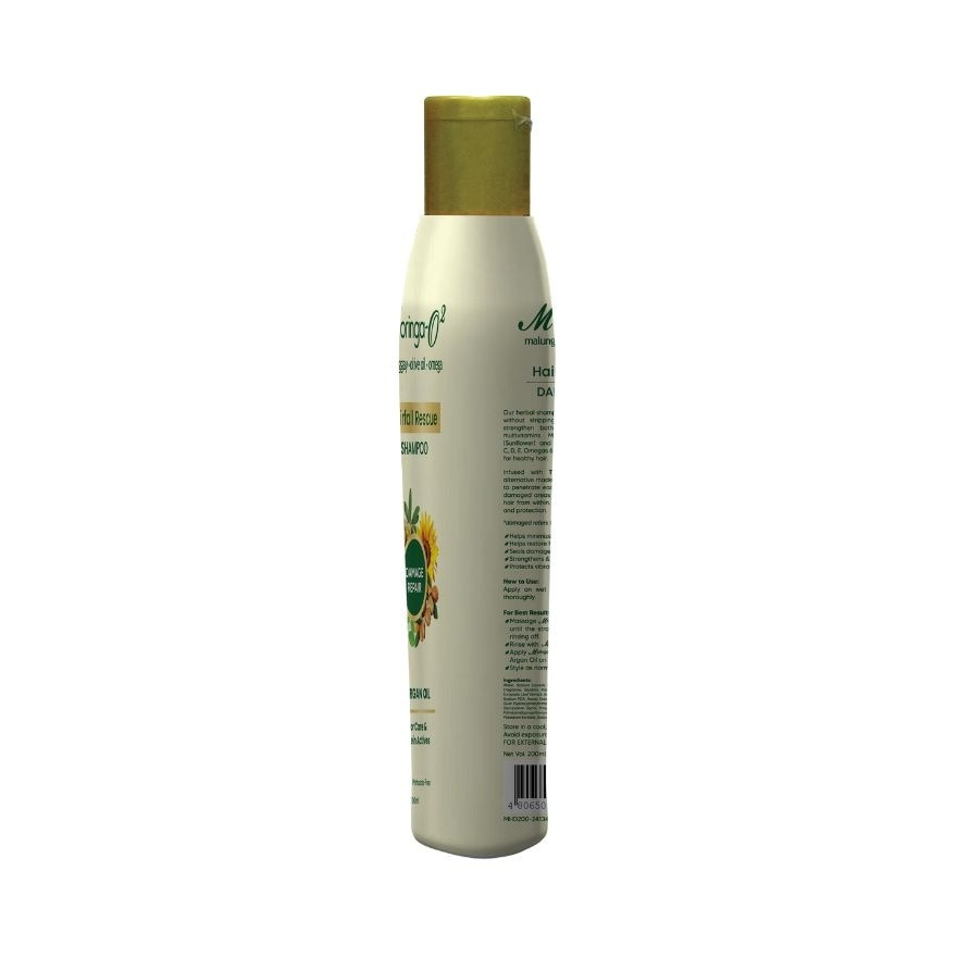 MORINGA O2 Herbal Hair-Fall Rescue with Argan Oil Damage Repair Shampoo 200ml