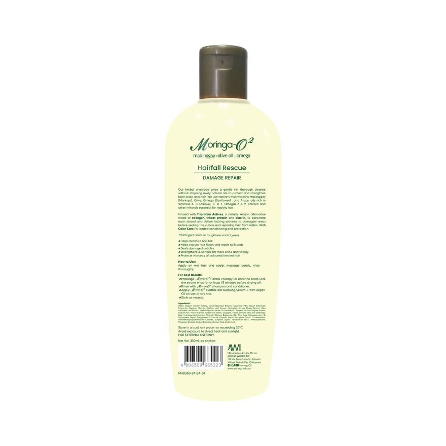 MORINGA O2 Herbal Hair-Fall Rescue with Argan Oil Damage Repair Shampoo 350ml