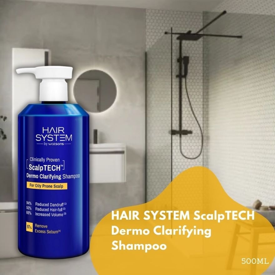WATSONS Hair System Scalptech Dermo Clarifying Shampoo for Oily Prone Scalp 500ml