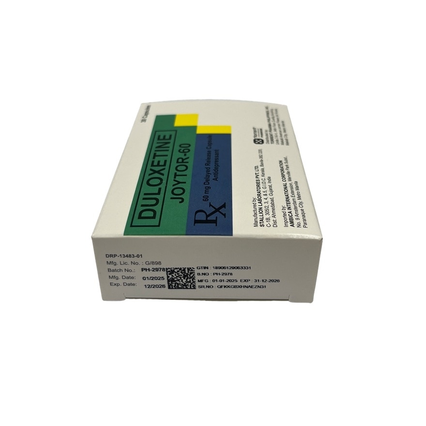JOYTOR-60 Duloxetine Delayed Release Antidepressant Capsule Sold Per Piece [PRESCRIPTION REQUIRED]