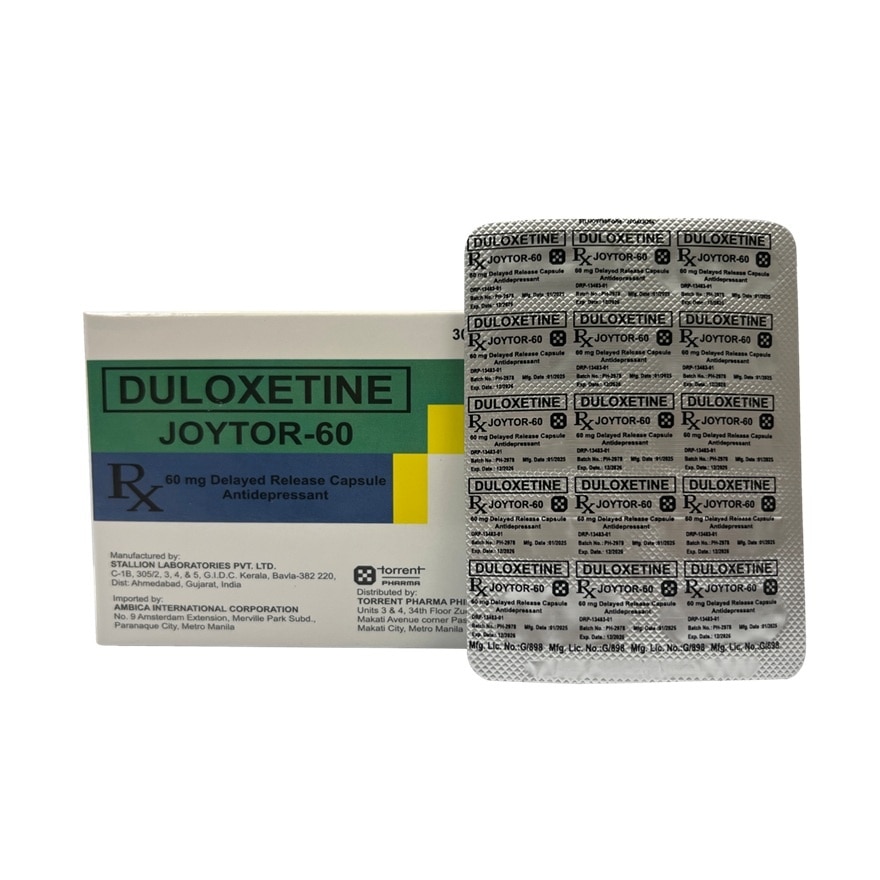 JOYTOR-60 Duloxetine Delayed Release Antidepressant Capsule Sold Per Piece [PRESCRIPTION REQUIRED]