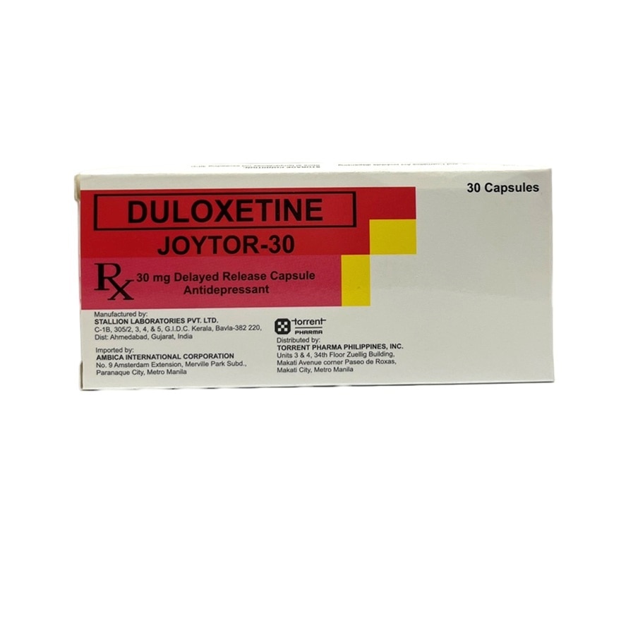 JOYTOR-30 Duloxetine Delayed Release Antidepressant Capsule Sold Per Piece [PRESCRIPTION REQUIRED]
