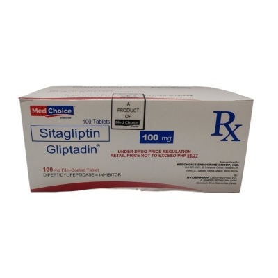 GLIPTADIN GLIPTADIN SITAGLIPTIN Dipeptidyl Peptidase 4 Inhibitor Film Coated Tablet 100mg Sold Per Piece [PRESCRIPTION REQUIRED]