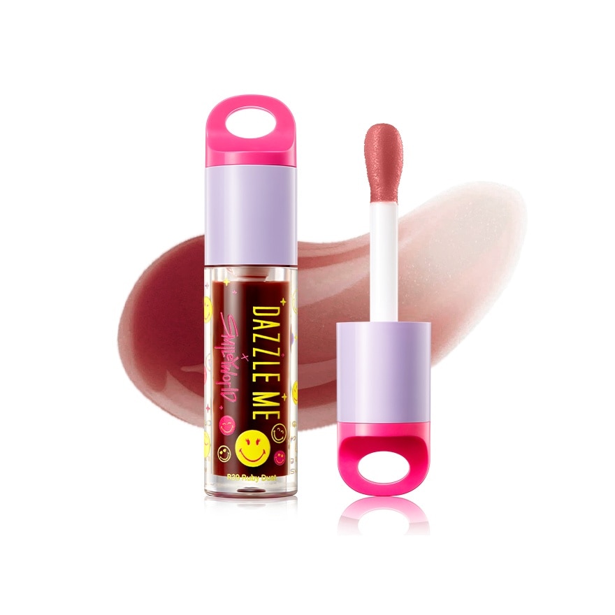DAZZLE ME x Smiley World Over Glow Lip Oil R39 Ruby Dust 3.8g