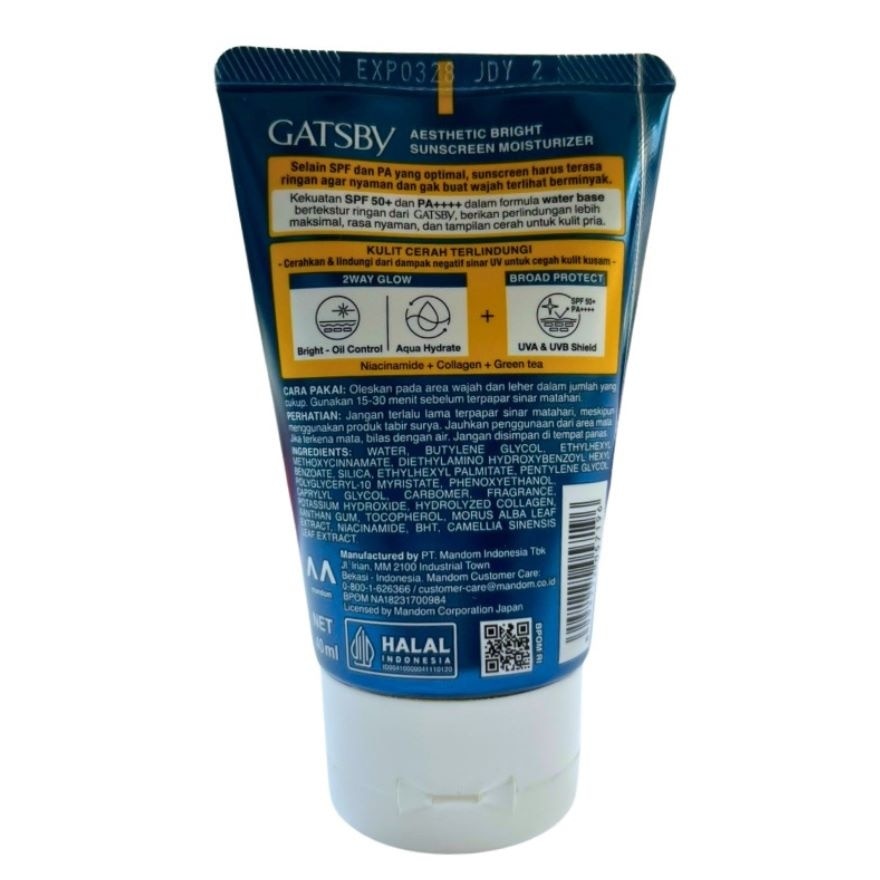 GATSBY Aesthetic Bright Sunscreen Moisturizer SPF50+ 40ml