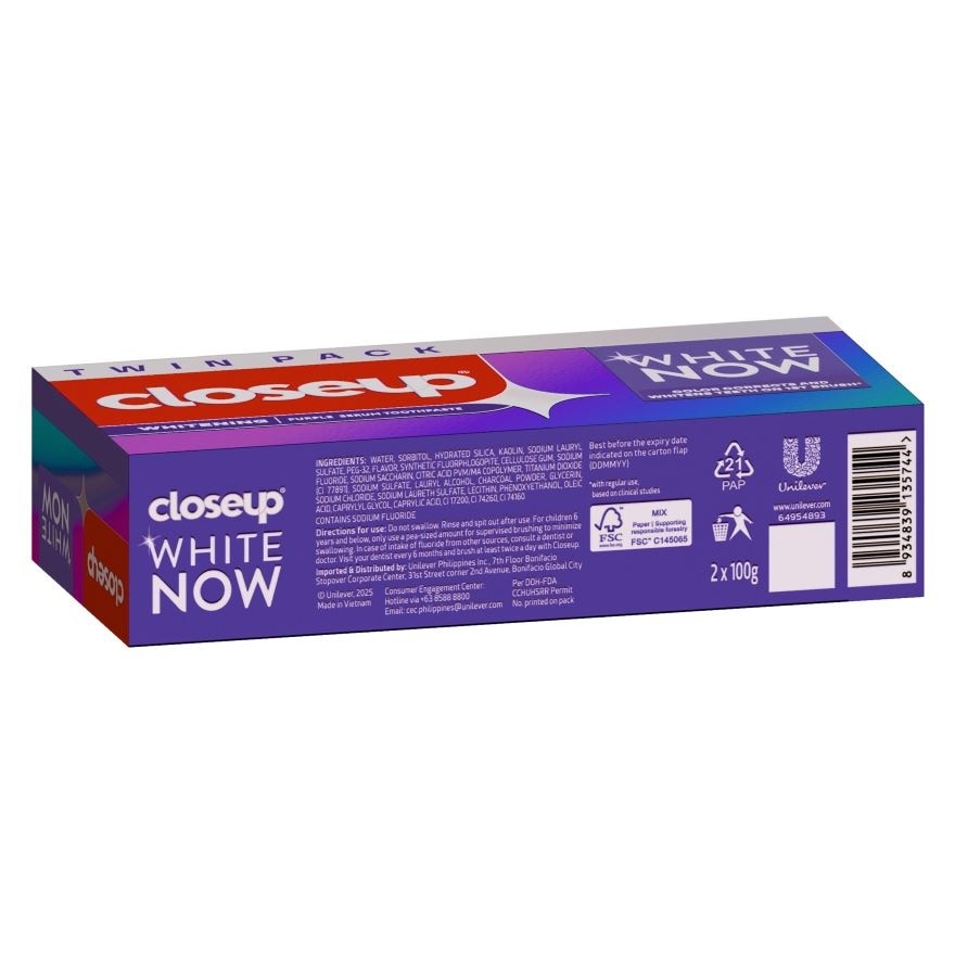 CLOSEUP White Now Purple Serum Toothpaste Twin Pack 100g