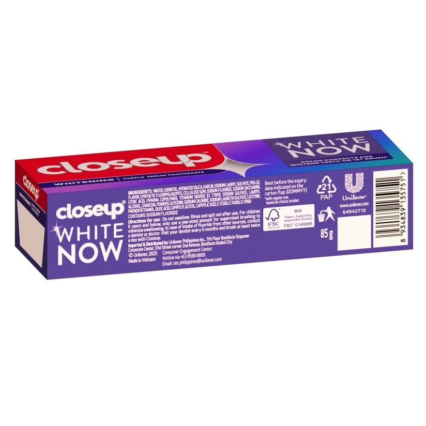 CLOSEUP White Now Purple Serum Toothpaste 85g