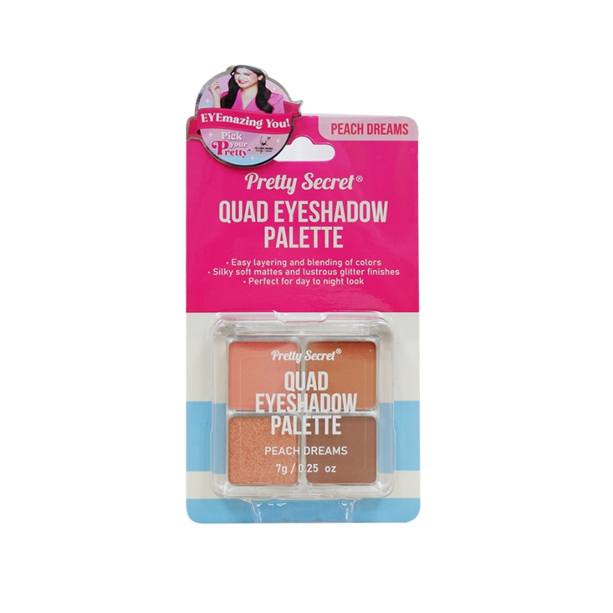 PRETTY SECRET Quad Eyeshadow Palette Peach Dreams 7g