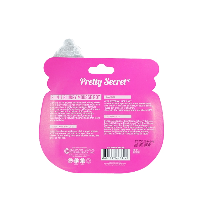 PRETTY SECRET 3in1 Blurry Mousse Pot Mauve Cloud 5g