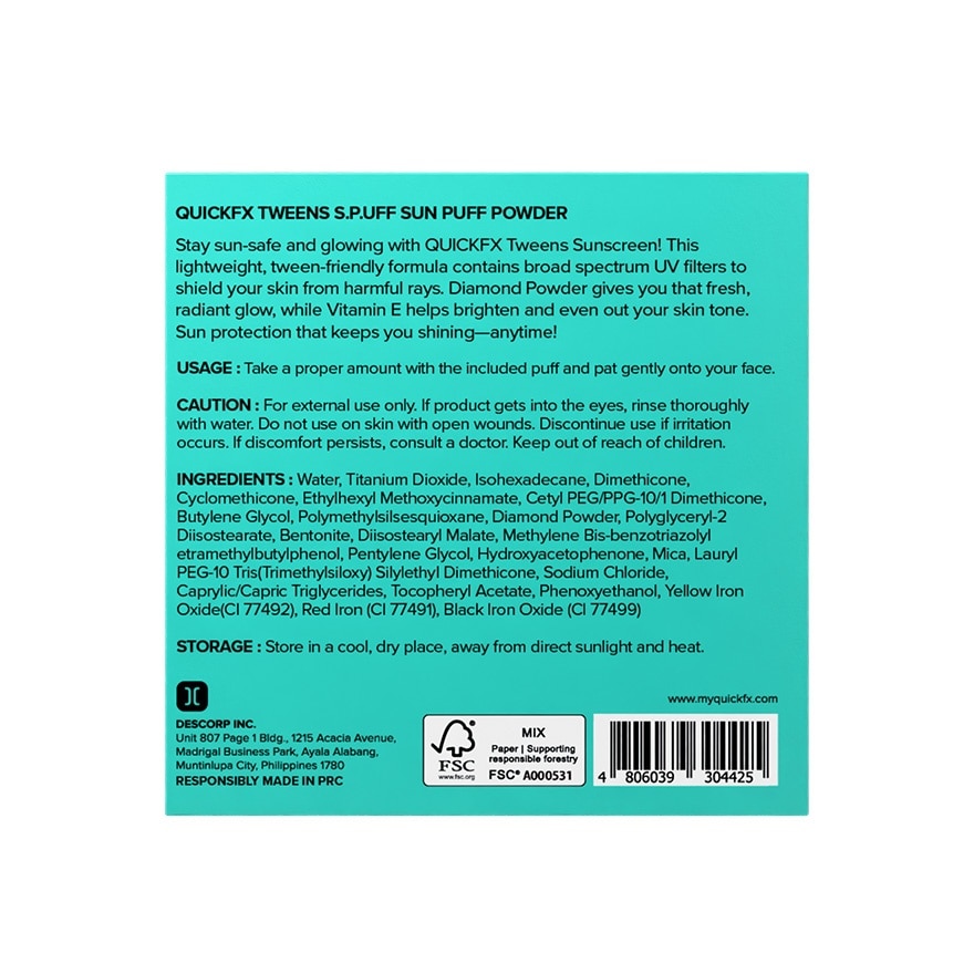 QUICKFX S.P.uff Sun Puff Cushion SPF50 PA++++ 10g
