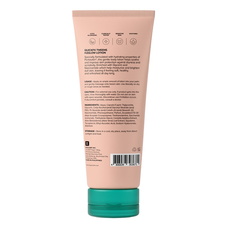 QUICKFX H2glow Lotion Made for Tweens 330ml