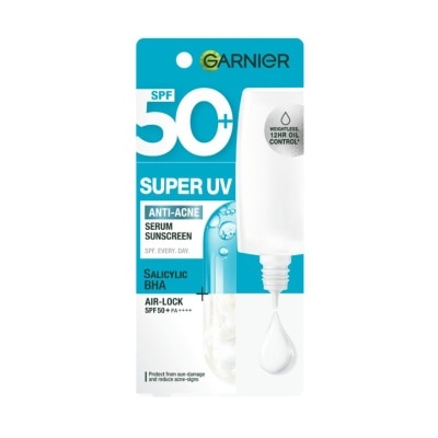 GARNIER GARNIER Super UV Anti-Acne Serum Sunscreen SPF50 + PA ++++ 30ml