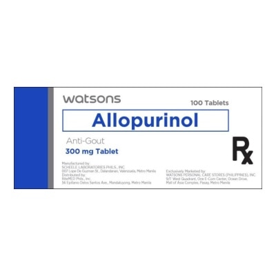 WATSONS GENERICS WATSONS GENERICS Allopurinol 300mg Sold Per Piece [PRESCRIPTION REQUIRED]