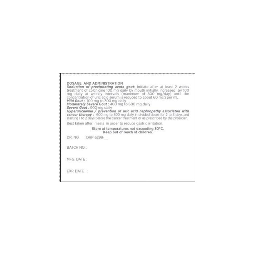 WATSONS GENERICS Allopurinol 300mg Sold Per Piece [PRESCRIPTION REQUIRED]
