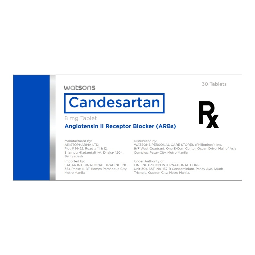 WATSONS GENERICS Candesartan 8mg Sold Per Piece [PRESCRIPTION REQUIRED]