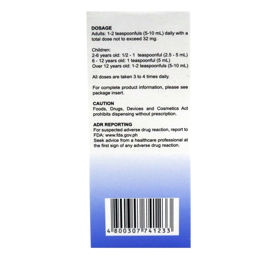 ASMACAIRE Salbutamol Sulfate 2mg/5mL Syrup Antiasthma [PRESCRIPTION REQUIRED]