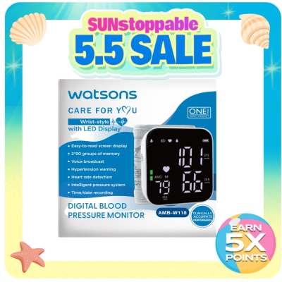 WATSONS - WATSONS Wrist Type Blood Pressure Monitor with LED Display