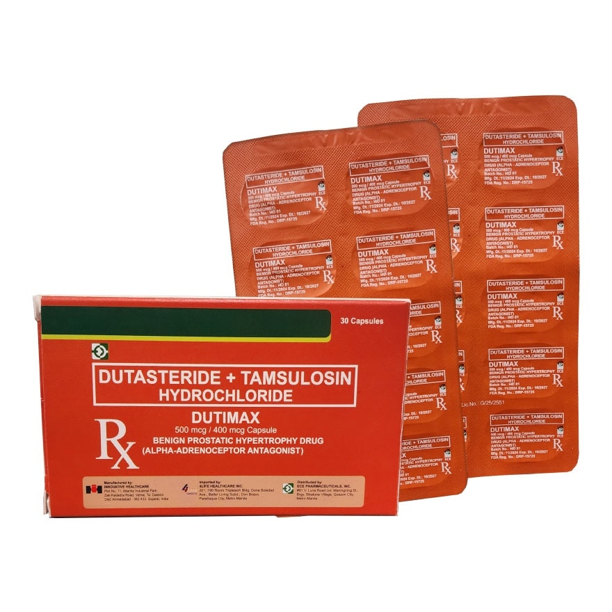 DUTIMAX 500mcg/400mcg capsule Benign Prostatic Hypertrophy Drug [PRESCRIPTION REQUIRED]