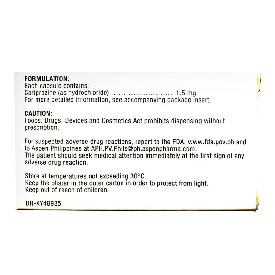 REAGILA Antipsychotic 1.5 mg Capsule Sold Per Piece [PRESCRIPTION REQUIRED]