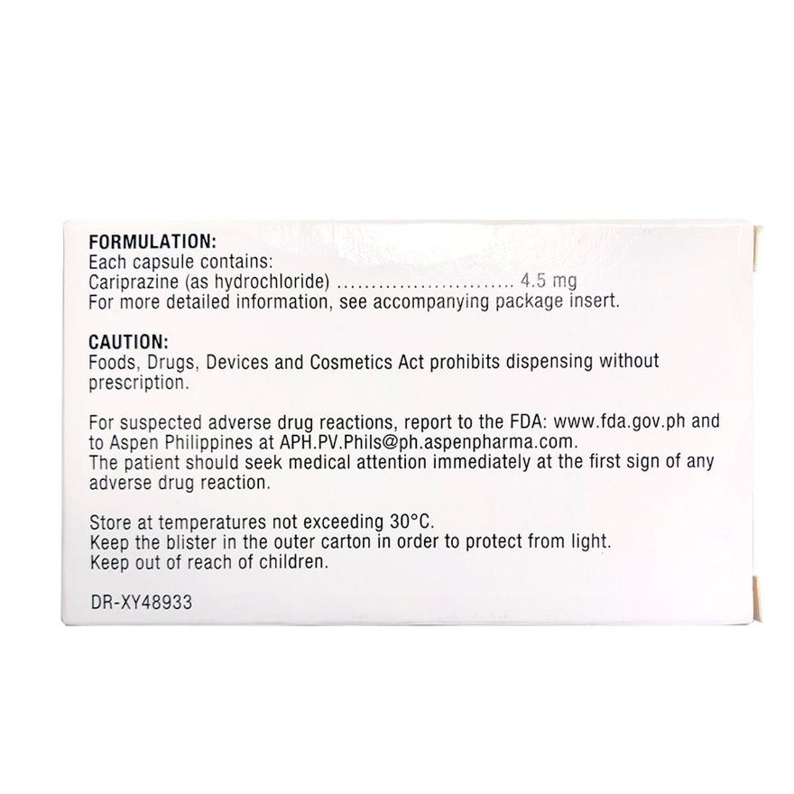 REAGILA Antipsychotic 4.5 mg Capsule Sold Per Piece [PRESCRIPTION REQUIRED]