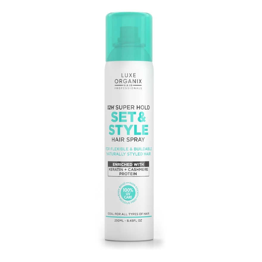 LUXE ORGANIX 12H Strong Hold Set & Style Hair Spray 250ml